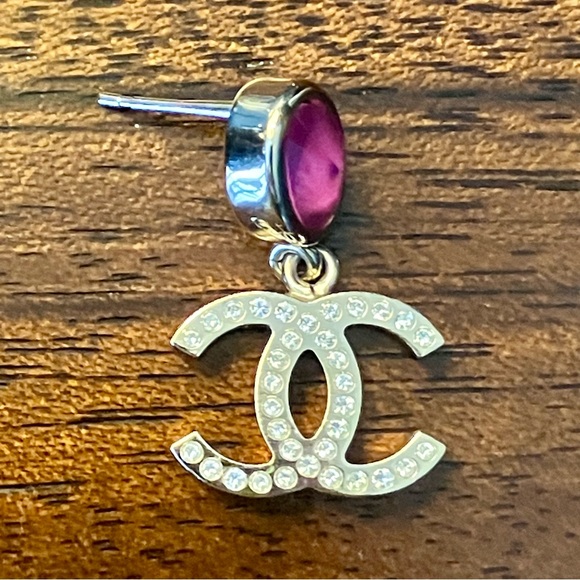 —SOLD OUT—Chanel 2020 CC Gold & Crystal Earrings with Simulated Tourmaline - Picture 12 of 13